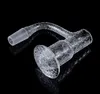 New Cone shaped glass bong accessories 2.4mm Thinkness Full Weld Sandblasted Beveled Edge quartz banger 10mm 14mm 45 Degree 90 Degree male joint quartz bangers For Rig