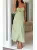 Casual Dresses Puloru Elegant Off-Shoulder Tube Tops Midi Dress Party Evening Holiday Women Axless Twist Knoted Cutout A-Line