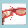 Other Festive Party Supplies Fashion Led Light Glasses Flashing Shutters Shape Flash Sunglasses Dances Festival Decoration Drop De Dhibn