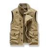 Men's Vests Winter Fleece Warm Cargo Vest Men Casual Thick Multi Pocket Waistcoat Male Autumn Many Pockets Sleeveless Jacket Plus Size 6XL