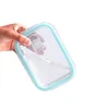 Lunchlådor Glasbox med locket Set Round Retangle Bento för barn Matbehållare Mikrovågsugn Termiska fack 230810