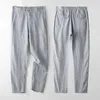 Men's Pants Fashion Loose Baggy Linen Trousers Men Casual Summer Straight Streetwear Elastic Waist Clothing