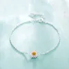 Link Bracelets FoYuan Silver Color Simple Little Daisy Bracelet Network Red Fresh Korean Chrysanthemum Handicraft Cold Wind Jewelry