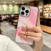 Gradient Marble Plating Ring Holder Case For iphone 15 14 13 12 Samsung Galaxy S23 S22 Ultra Plus A54 A34 A14 A24 A53 A13 5G 4G Electroplated Marble Soft Cover