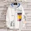 Herren Hoodies Frühling Autumn Tops Harajuku Kapuze-Sweatshirts Koreanische Jugend Casual Pullover Streetwear Hip-Hop Trend Kleidung