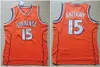 SL Carmelo 15 Anthony Syracuse College Basketball Jersey White Blue Size S-XXL