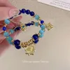 Link Bracelets Genshin Impact Wanderer Accesorios Blue Beaded Bangles For Women Gold Color Chain Pendant Cosplay Anime Figure Jewelry