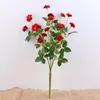 Dekoratif Çiçekler 1pcs 5 Forks Mini İpek Şakayık Yapay Gelin Buket DİY Düğün Ev Partisi Dekorasyon için Sahte Gül Flores