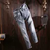 Jeans masculinos estilo italiano moda homens retro azul elástico fino ajuste rasgado calças vintage casual designer denim calças hombre 230810