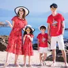 Dopasowanie rodzinnych strojów letnia plażowa rodzina pasują do strojów matka córka ojciec syn koszulki i szorty pasujące do pary strojów R230810