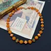 Catene Europa e gli Stati Uniti Middle Vintage Coloted Glass Sweet Fruit Persimmon 2023 Set di braccialetti alla collana francese