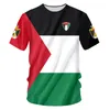 Camisetas masculinas OGKB Tamanho asiático 3D Palestina camiseta grátis bandeira palestina impressão poliéster Casual Camisa de manga curta personalizada roupas masculinas por atacado 230811