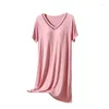 Women's Sleepwear Summer Modal Nightdress Nightgown With Chest Pad Lingerie Seamless Cup Camisole Homewear Casual Home Clothes