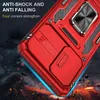 Coque de téléphone pour Samsung Galaxy A25 5G A54 A34 A24 A14 A53 A23 A13 A32 A22 4G 5G série A, support de voiture, béquille coulissante, Protection d'objectif d'appareil photo, coque arrière antichoc