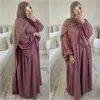 Sciarpe islamiche Jilbab Abiti africani Dubai Modestia turca Kaftan semplice Abaya Muslim Long Dress Women Ramadan Eid Crepe Balloon Sleeve