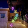 Trädgårdsdekorationer LED Solar Wind Chime Crystal Ball Hummingbird Wind Chime Light Color Changing Waterproof Hanging Solar Light for Home Garden 230810