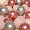 Decoração 12 pçs/lote balão rosa vermelho rosa prata metal balão chá de bebê aniversário decorações de casamento globos de ar