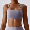 Yoga outfit toppar för kvinnor 2023 Gym sport bh skörd topp push up sexig kläder utomhus kör fitness tåg sportkläder kvinna svart