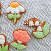 Bakning formar 3D Flower Cookie präglad Cutter Mold Tulip Happy Mother Day Fondant Biscuit Cake Decorating Kitchen Tools