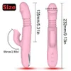 Vuxna leksaker uppvärmning Dildo Vibrator för kvinnor Double Motor Telescopic Female G-Spot Vagina Clitoris Stimulator Masturbator Sex Toys For Adult 230810