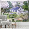 Arazzi Bustling City View Van Gogh Painting Wall Tapestry Tape a sospensione di Hippie Art Style soggiorno Camera decorazione per la casa R230811