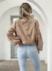 Kvinnors jackor jacka kvinnor höst vinter lapel lykta ärm en enda bröstkort topp casual vintage streetwear kvinnlig