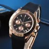 ساعة معصم 39 مم كوارتز للرجال التاريخ الأوتوماتيكي Rose Gold SPEED SAPPHIRE Mirror Sport Waterproof Watch All Steel VK63 WATTSES