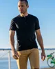 Herr tshirts 100 merino ull Henley t -shirt för mens korta ärm tröjor sport som kör varje dag tee top wicking andnings antiodor 230810