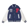 Mens Jackets Baseball Uniform Leather Jacket Embroidered Letter P Woven Small Fresh Campus Style Street Item Spring And Autumn 230810