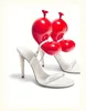 Tofflor Red Balloon Sandals Women High Heel Sandals Sexig slip-pumpar Kvinna Runningskor Dropship 230810