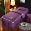 Bedding sets Nordic 4pcs Beauty Salon Massage Bed Cover Spa Bedskirt Pillowcase StoolCover Dulvet Beddings Covers 230628