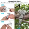 Rock Protection Outdoor Grappling Hook Multifunctional Gravity Climbing Claw Survival Equipment Stainless Steel Carabiner HKD230811