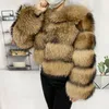 Vestes pour femmes Vraie Ratonon Vraie Rafoon Plus / Taille Veste Big Fluffy Fur Coats Style Veste 230811