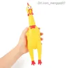 당기기 장난감 재미있는 만화 고무 삐걱 거리는 치킨 장난감 자극 닭고기 짜기 사운드 장난감은 어린이의 성인 스트레스 장난감 애완견 씹는 장난감 장난감 z230814