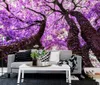 Tapety CJSIR Niestandardowa tapeta 3D stereo telewizor tło tło purple wiśniowe sofy do sypialni dekoracje