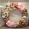 Ballons rétro marron bleu rose, décoration de réception-cadeau pour bébé, Ballons kaki sable blanc, décorations de mariage et d'anniversaire