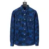 Men designer Coat Jacket tie dye Flower Jacquard Letter denim long sleeve women blue M-3XL