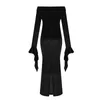 Lässige Kleider Mode Frauenparty Kostüm sexy Off Schulter Langarm Halloween Slim Kleid Damen Elegant Split Rock 2023