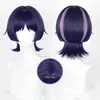 Cosplay Peruki Genshin Impact Pargs Cosplay Scaramouche Kunikuzushi Niebieski fioletowy czarny ciepło odporny na syntetyczne włosy anime cosplay peruka czapka 230810