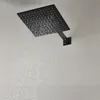 Czarny zestaw prysznicowy łazienka 8 "Spuare Bath Prysznic Głowa kranowa na ścianę ramię prysznicowe mikser mikser ręczny zestaw sprayu