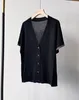 Kvinnors stickor Tees Casual Style Vneck Loose Short Sleeve Linen Cardigan 230810