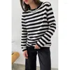 Women's Sweaters Striped Sweater Bottoming 2023 Core-spun Knitted Fashion All-match Winter Clothes Women