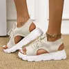 Sandaler Sandal Women Summer Casual Platform Shoes Thick-Soled Lace-Up Sandalias Open Toe Beach Shoes For Women Zapatos Mujer 230811