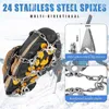 Rockskydd 1 par 24 tänder Crampons Non-Slip Ice Snow Climbing Anti-Slip Shoe Covers Spike Cleats Crampons Anti-Slip Overshoes HKD230810