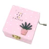 Cactus Music Box Solid Wooden Mirror Hand Made Craft Exquisite Musical Gifts 6.7*3.8CM
