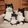 Stuffed Plush Animals 35CM Fat Cat Soft Plush Toy Stuffed Animals Lazy Angry Simulation Ugly Black Cat Doll Gift For Kids