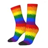 Мужские носки гей -гордость ЛГБТ -флаг Zigzag Crew Unisex Смешная 3D -печать ЛГБТ РАГОВО