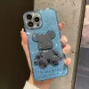 مصممي iPhone Case لـ 14 Pro Max Lens Package 12 Phone Case Case شفافًا كهربائيًا Cute Bear Pret-Drop Case G238112C