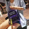 Designer Transparent ryggsäck Spring/Summer Korean Fashion Jelly Letter Handhållen Casual väska Singel axel Kvinnspåse