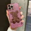 مصممي iPhone Case لـ 14 Pro Max Lens Package 12 Phone Case Case شفافًا كهربائيًا Cute Bear Pret-Drop Case G238112C